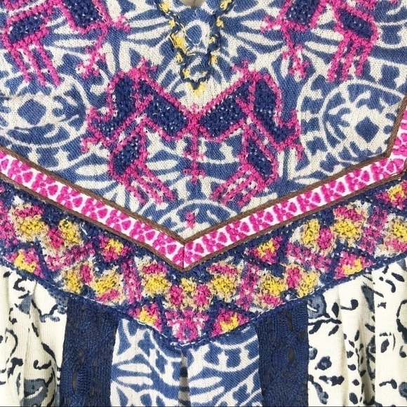 LUCKY Brand Boho Gypsy Embroidered Top XS - Picture 6 of 8